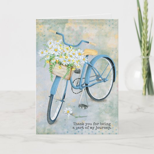 Carte merci daisy basket sur blue bike (Devant)