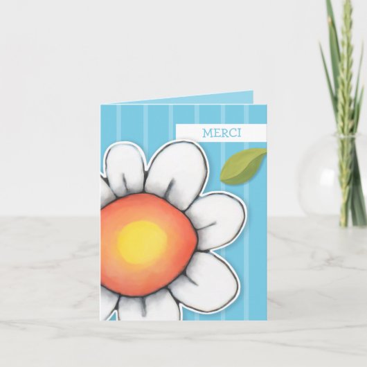 Carte Merci Daisy Joy Bande bleue (Devant)