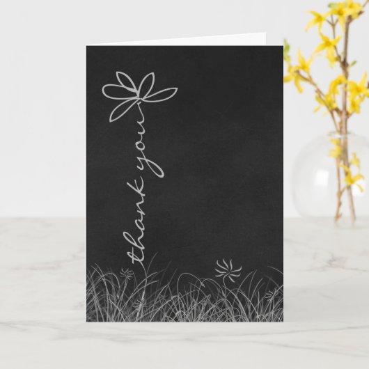 Carte merci daisy sur le tableau noir (Fleur jaune)