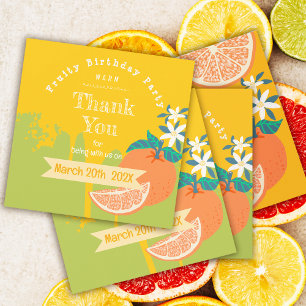 Carte Merci d'anniversaire fruité Orange