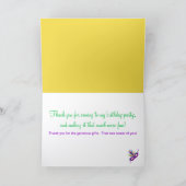 Carte Merci d'anniversaire violet Mardi Gras Masque (Intérieur)