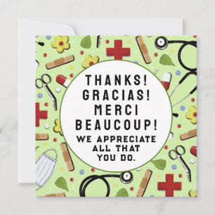 Carte Merci d'appréciation des infirmières