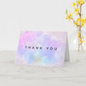 Carte Merci d'aquarelle bleu violet élégant (Fleur jaune)