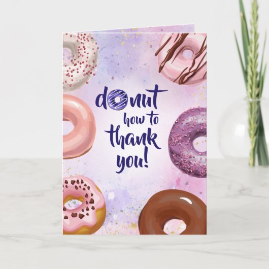 Carte Merci d'aquarelle de Donut (Devant)