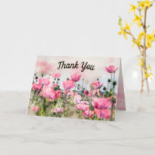 Carte Merci d'aquarelle rose (Fleur jaune)