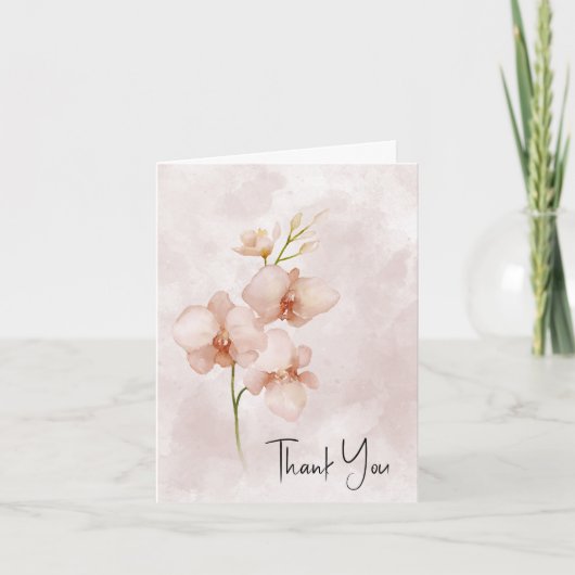 Carte Merci d'aquarelle rose posy (Devant)