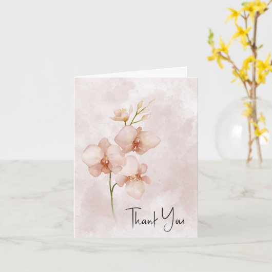 Carte Merci d'aquarelle rose posy (Fleur jaune)