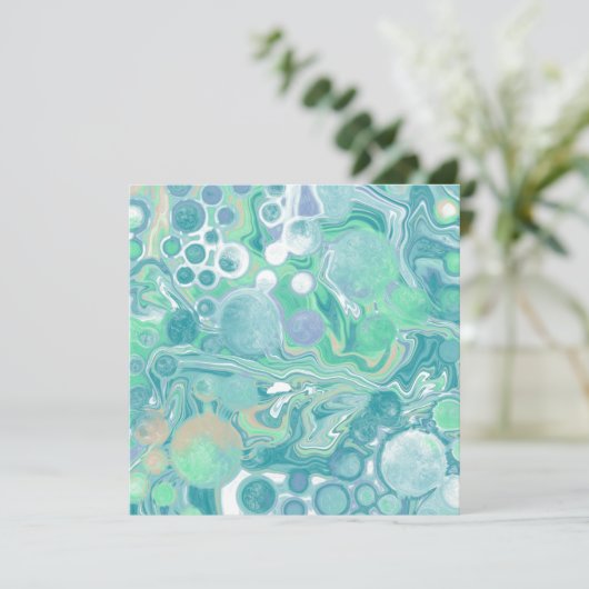 Carte Merci d'art fluide en marbre vert turquoise (Debout devant)