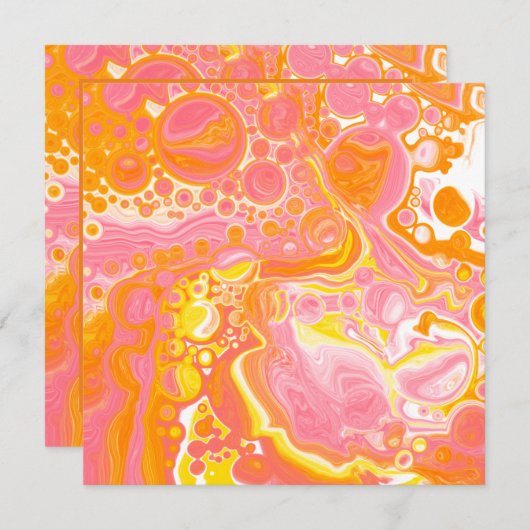 Carte Merci d'art fluide rose et orange (Devant / Derrière)