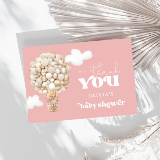 Carte Merci d'attente rapide de l'ours rose Teddy