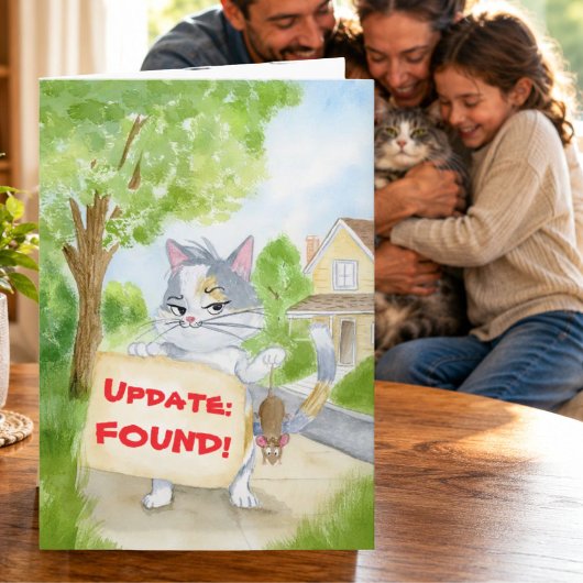 Carte Merci d'avoir retrouvé mon chat