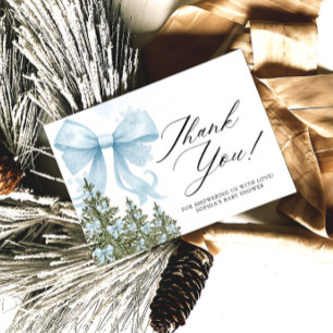 Carte Merci de Baby shower de boue bleu froid