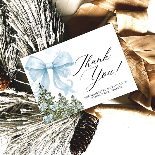Carte Merci de Baby shower de boue bleu froid