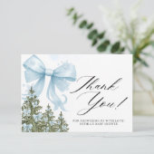 Carte Merci de Baby shower de boue bleu froid (Debout devant)