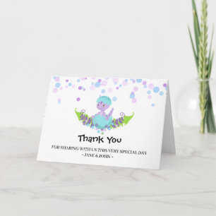 Carte *~* Merci de Baby shower de dinosaures pour bébés