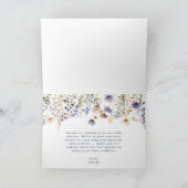 Carte Merci de Baby shower de Fleur sauvage bleu Boho (Intérieur)