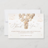 Carte Merci de Baby shower de l'ours en peluche neutre (Devant)