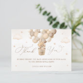 Carte Merci de Baby shower de l'ours en peluche neutre (Debout devant)