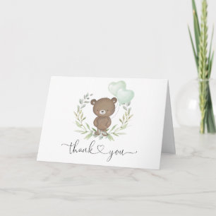 Carte Merci de Baby shower de l'Ours Teddy