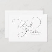 Carte Merci de Baby shower de script de couleur modifiab (Devant / Derrière)