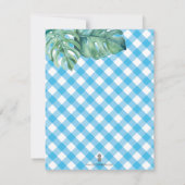 Carte Merci de Baby shower de tortue de mer tropicale (Dos)