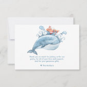 Carte Merci de baleine bleue mignonne (Devant)