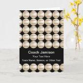 Carte Merci De Baseball Entraîneur, Nom, Blanc À L'Intér (Fleur jaune)