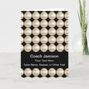 Carte Merci De Baseball Entraîneur, Nom, Blanc À L'Intér