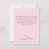 Carte Merci de calligraphie florale Fleur sauvage rose (Dos)