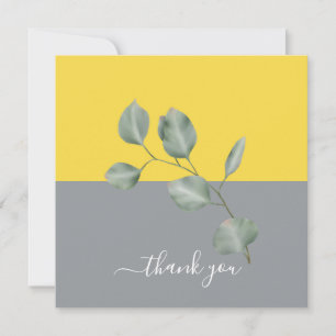 Carte Merci de colorbloc Feuille moderne Eucalyptus