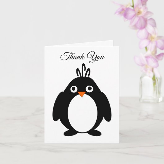 Carte Merci de conception de pingouin (Orchidée)