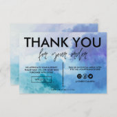 Carte Merci de couleur bleu eau (Devant / Derrière)