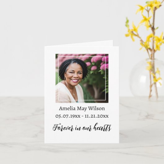 Carte Merci de deuil (Fleur jaune)