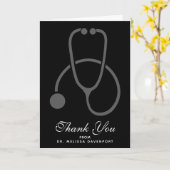 Carte Merci de diplôme Stylish Grey Stethoscope (Fleur jaune)