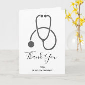 Carte Merci de diplôme Stylish Grey Stethoscope Card (Fleur jaune)