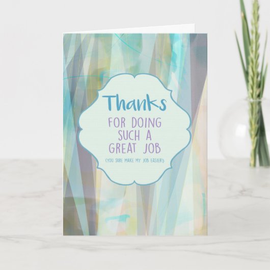 Carte Merci de faire un si bon travail (Devant)