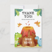 Carte Merci de fête d'anniversaire de Dinosaur (Devant)