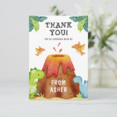 Carte Merci de fête d'anniversaire de Dinosaur (Debout devant)
