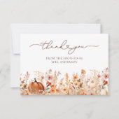 Carte Merci de Fête des mariées Citrouille de Terracotta (Devant)