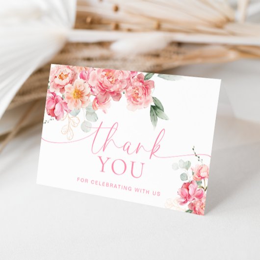 Carte Merci de Fête des mariées de  florale Piper Peony