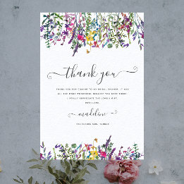 Carte Merci de Fête des mariées de prairie fleur sauvage