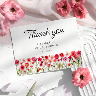 Carte Merci de Fête des mariées Fleur sauvage coloré