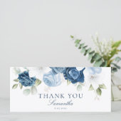 Carte Merci de Fête des mariées Floral bleu foncé modern (Debout devant)