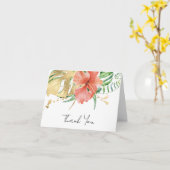 Carte Merci de Fête des mariées florale tropicale (Fleur jaune)