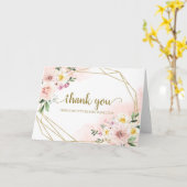 Carte Merci de Fête des mariées géométrique flou (Fleur jaune)