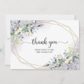 Carte Merci de Fête des mariées géométrique vert (Devant)