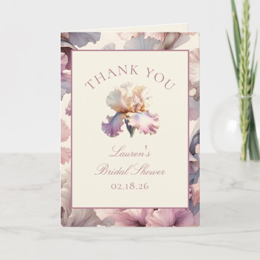 Carte Merci de Fête des mariées personnalisé Fleur rose (Devant)