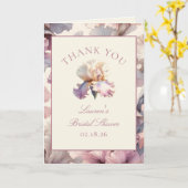 Carte Merci de Fête des mariées personnalisé Fleur rose (Fleur jaune)