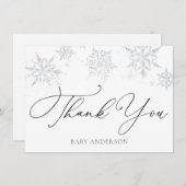 Carte Merci de flocon de neige d'hiver (Devant / Derrière)