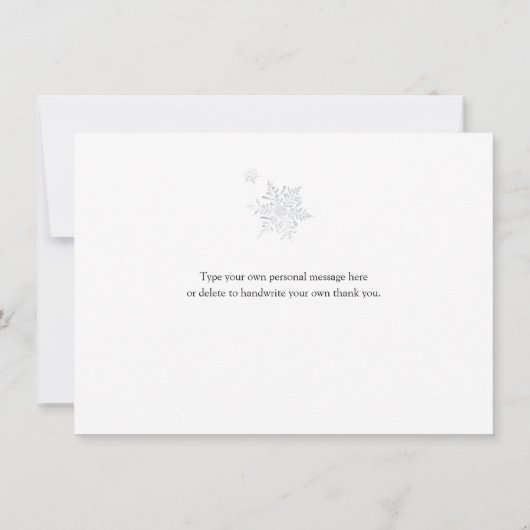 Carte Merci de flocon de neige d'hiver (Dos)